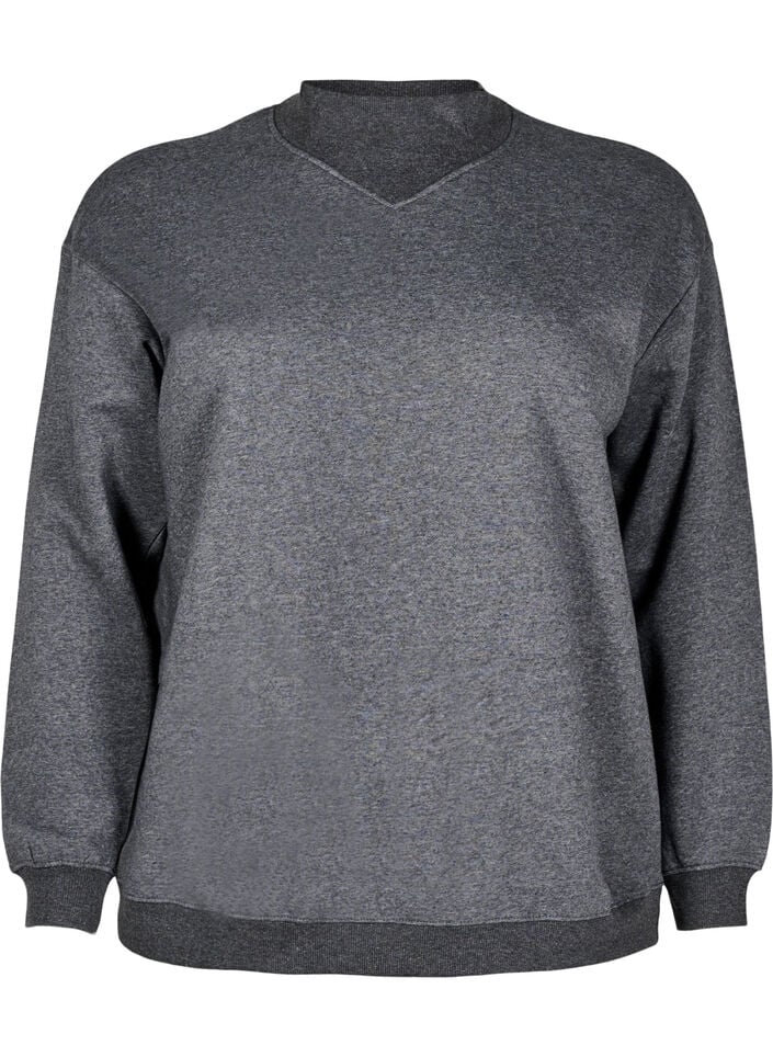 Sweatshirt med høy hals og lange ermer, Grå, Packshot image number 0