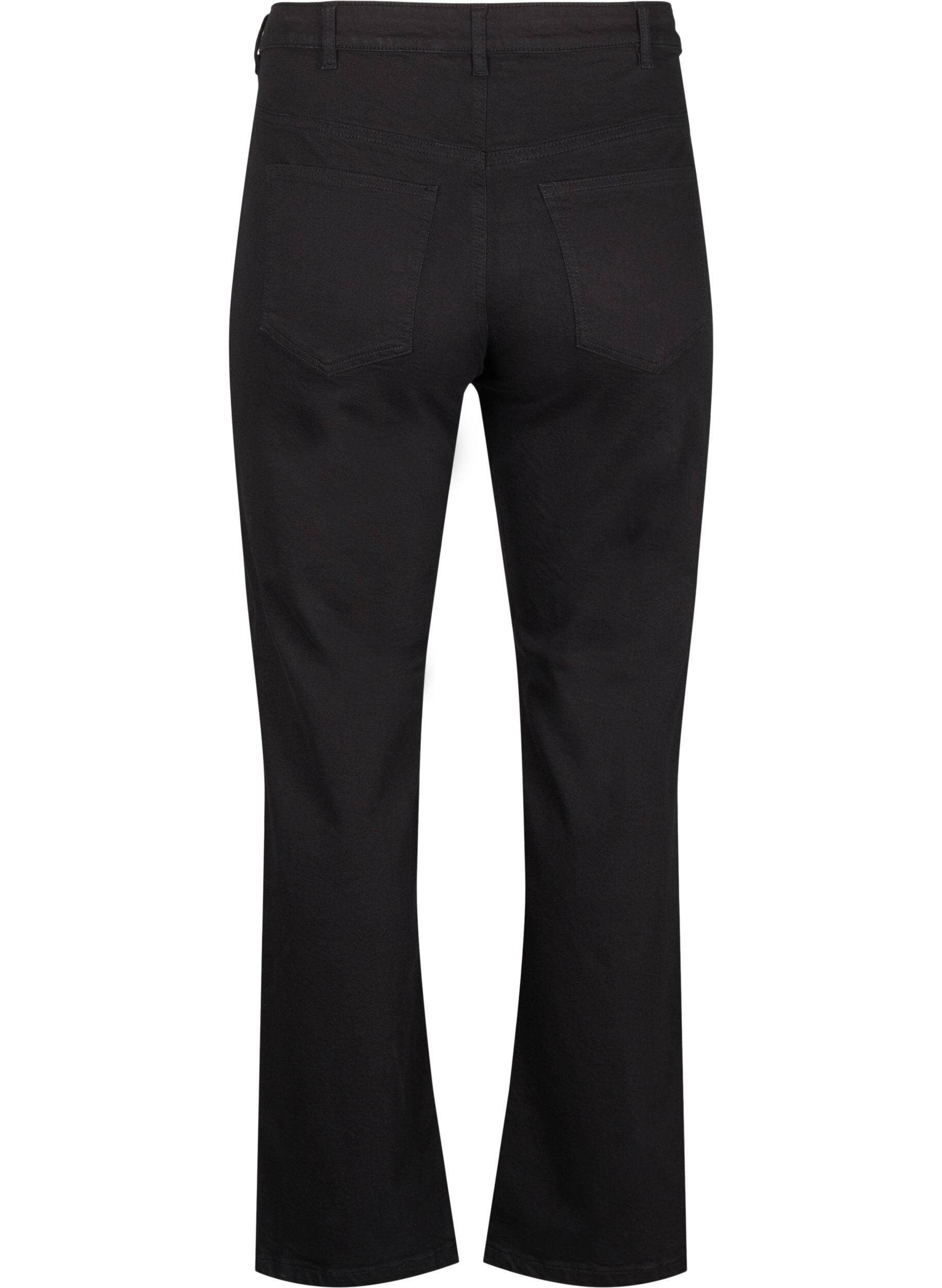 Zizzi  Gemma jeans med h&oslash;y midje og rett passform, Svart, Packshot image number 1