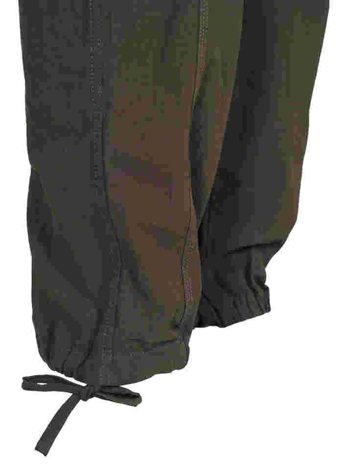 Løse bukser i bomull, Khaki Green, Packshot image number 3