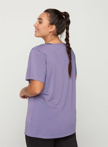 Kortermet T-skjorte til trening, Purple As Sample, Model image number 1