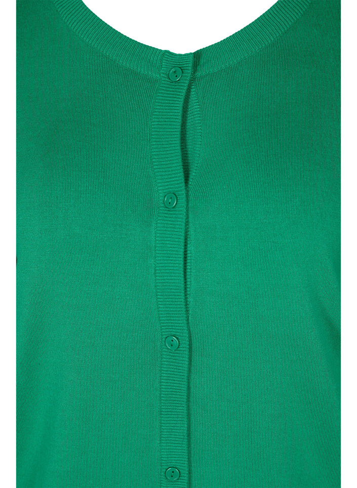 Strikkecardigan med knapper i viskoseblanding, Jolly Green, Packshot image number 2