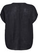 L&oslash;s bluse med cap-ermer, Svart, Packshot image number 1