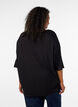 Loose fit T-skjorte i viskose jersey, Svart, Model image number 2