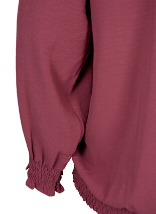 Ensfarget bluse med smokk og lange ermer, Dry Rose, Packshot image number 3