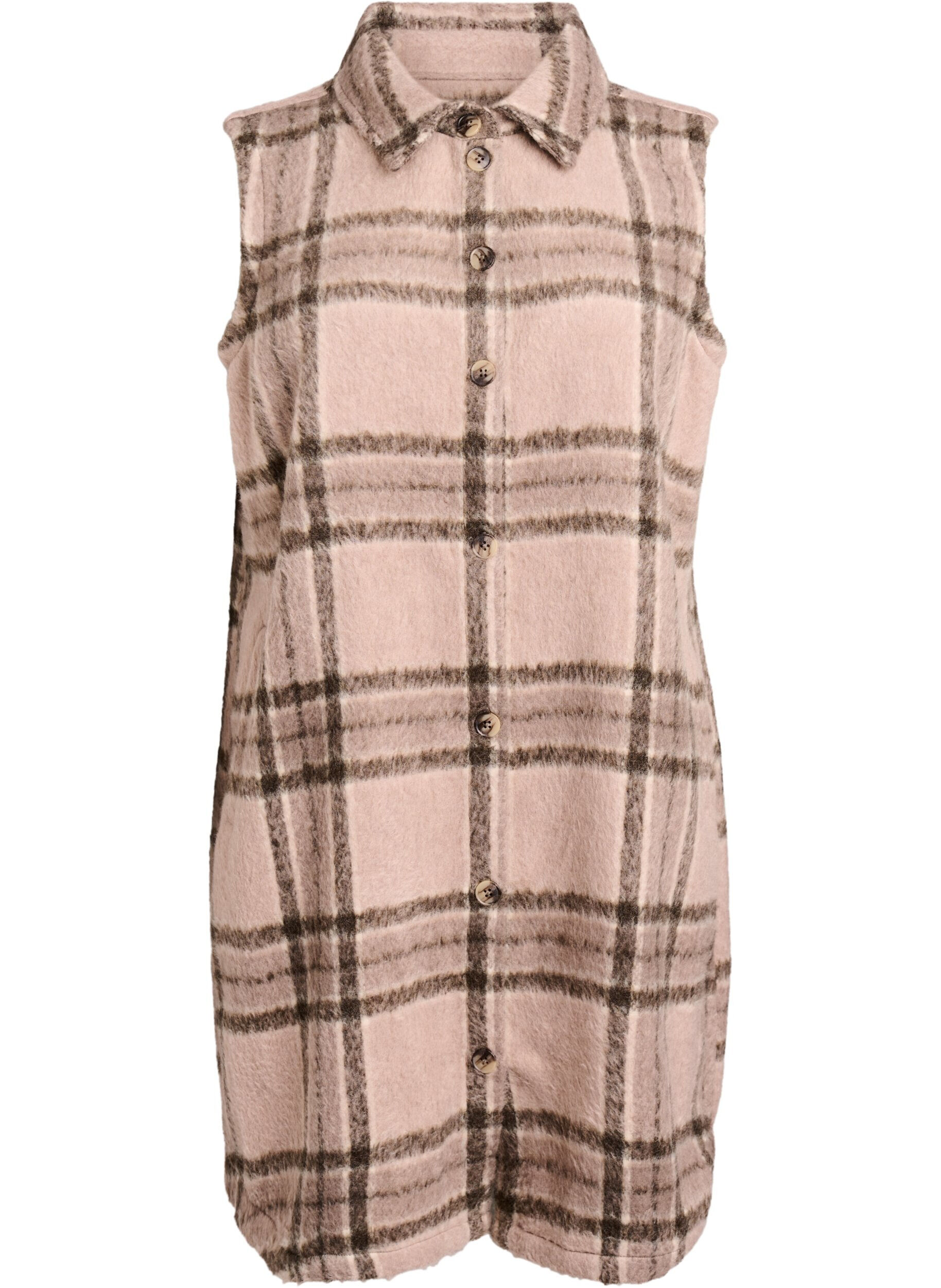 Lang rutete vest i b&oslash;rstet kvalitet