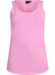 Ensfarget basic topp i bomull, Rosa, Packshot image number 0