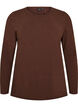 Basis jersey bluse med lange ermer, Brun, Packshot image number 0
