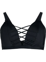 Bikinioverdel med stringdetaljer, Black