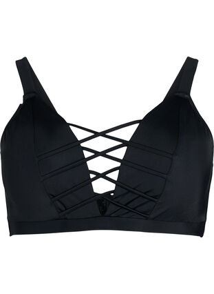 Bikinioverdel med stringdetaljer, Black, Packshot image number 0