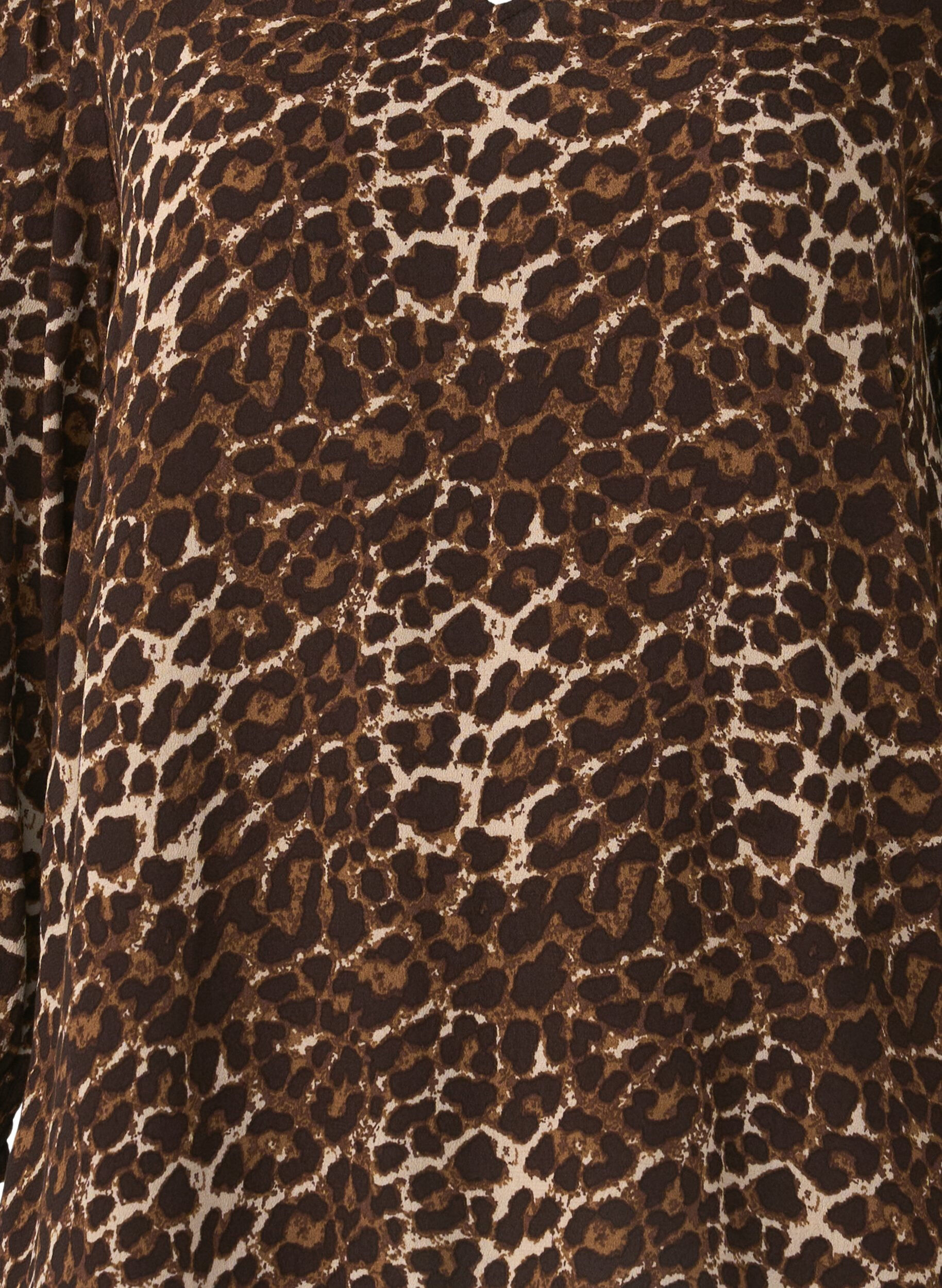 Zizzi Bluse med leopardm&oslash;nster og 3/4-ermer, Leo AOP, Packshot image number 2