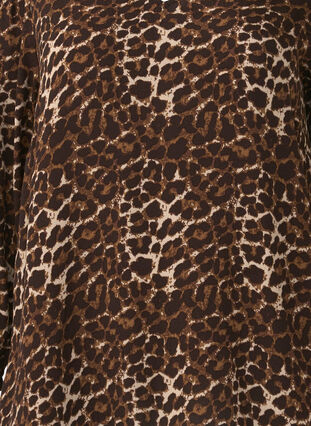 Zizzi Bluse med leopardmønster og 3/4-ermer, Leo AOP, Packshot image number 2