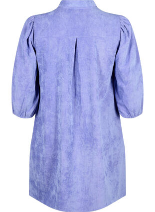 Kordfløyelskjole med 3/4-ermer og knapper, Lavender Violet, Packshot image number 1