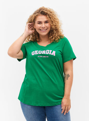 T-skjorte i bomull med trykk, Jolly Green Georgia, Model image number 0
