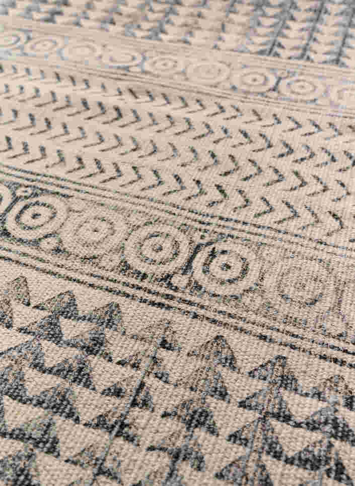 Mønstrete teppe med frynser, Black/White, Packshot image number 2