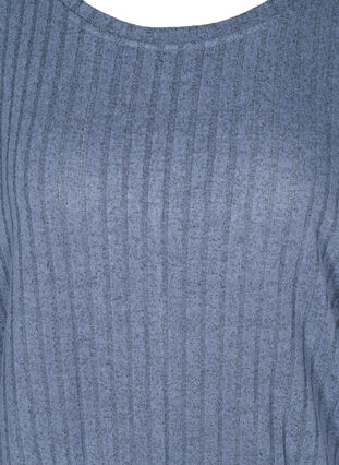 Langermet bluse med struktur, Vintage Indigo Mel., Packshot image number 2