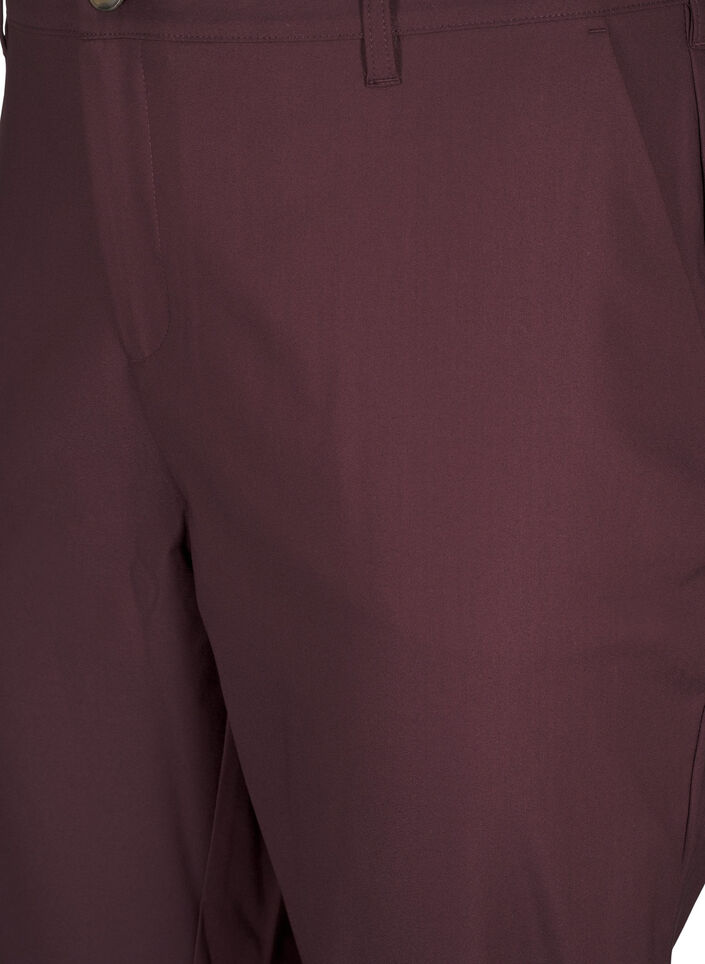 Bukser med høy midje og rette ben, Mørk Bordeaux, Packshot image number 2