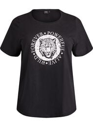 T-skjorte med trykk, Svart