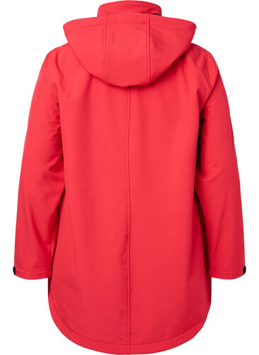 Softshelljakke med avtagbar hette, Poppy Red, Packshot image number 1