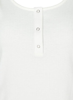 Topp med rund hals i et ribbet materiale, Bright White, Packshot image number 2