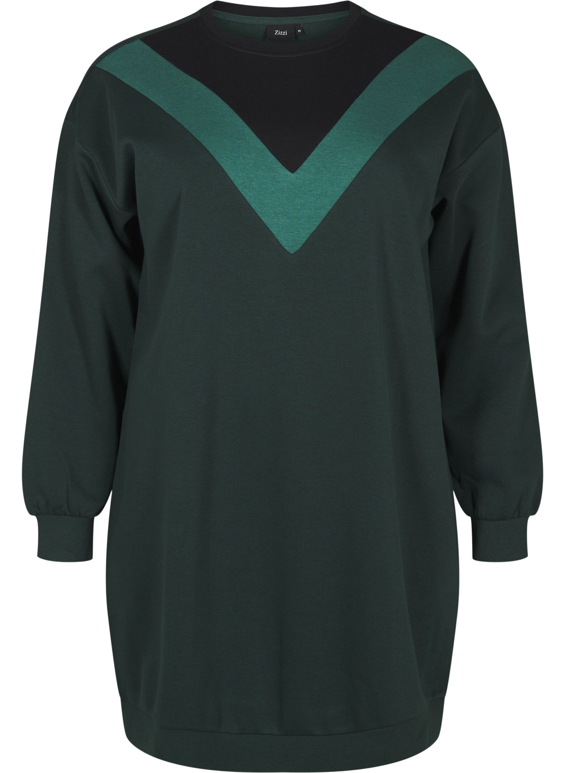 Zizzi Lang, fargeblokket sweatshirt, Scarab Color Block, Packshot image number 0