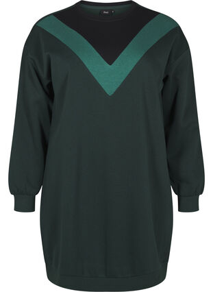 Zizzi Lang, fargeblokket sweatshirt, Scarab Color Block, Packshot image number 0