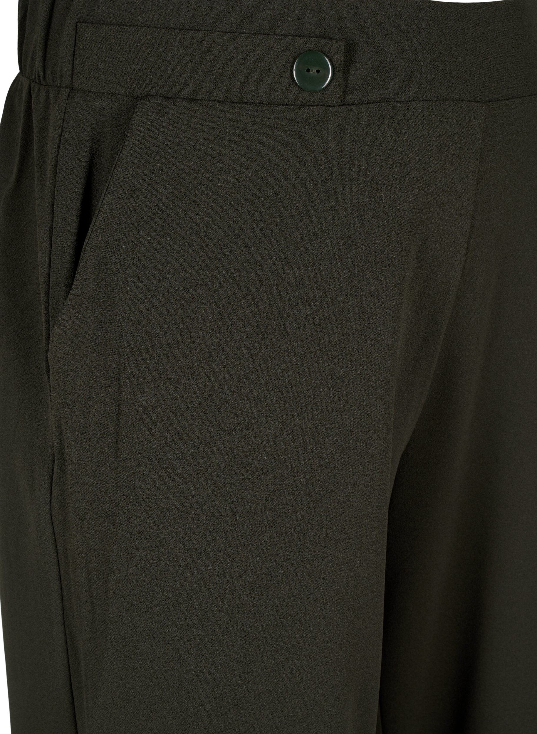 Zizzi Loose fit bukser med lommer, Gr&oslash;nn, Packshot image number 2