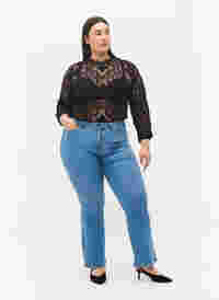 Ellen bootcut jeans med høyt liv, Light blue, Model