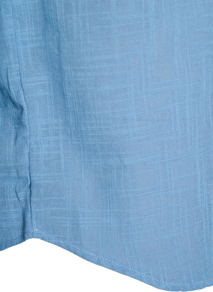 L&oslash;s bluse med cap-ermer, Bl&aring;, Packshot image number 3