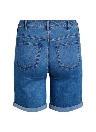 Zizzi Tettsittende denimshorts med høy midje, Blå, Packshot image number 1