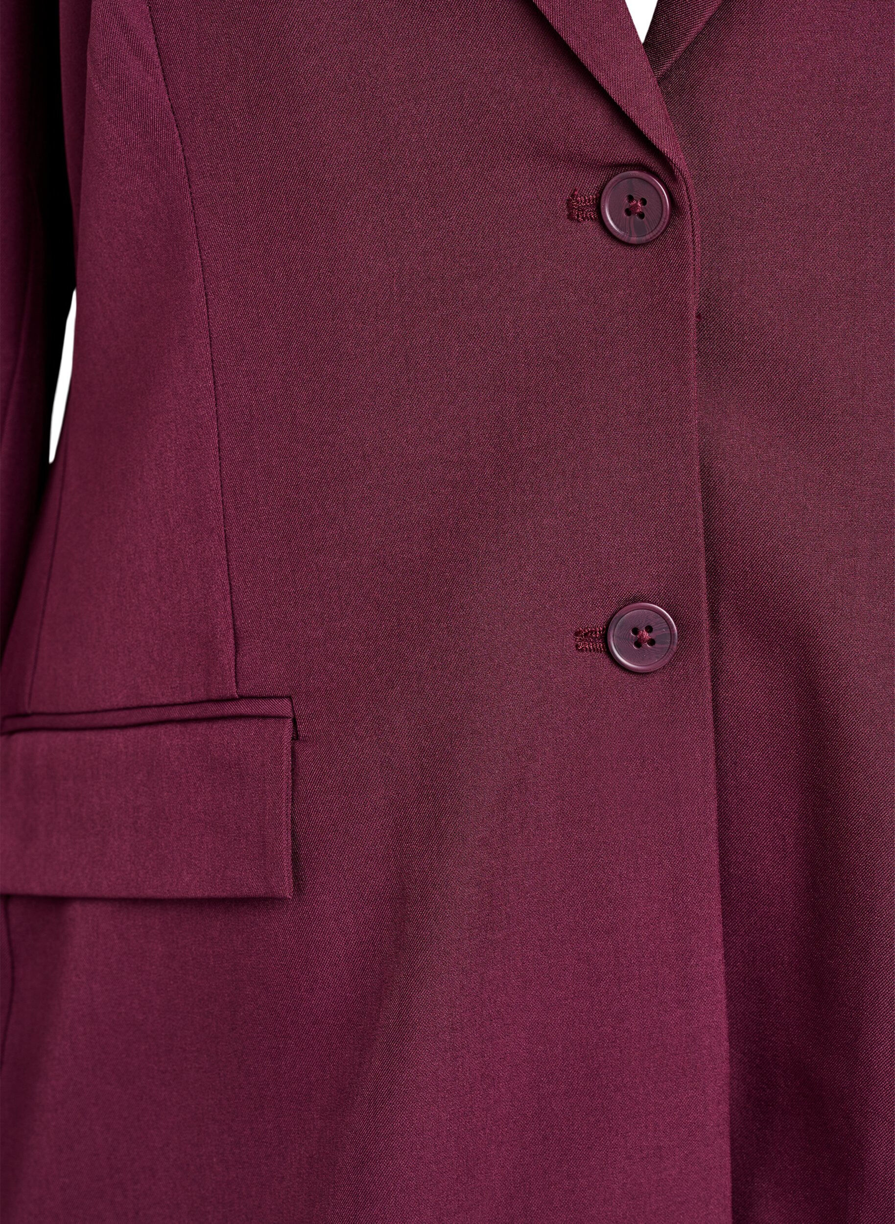 ZizziBlazer med lommer og splitter, M&oslash;rk Bordeaux, Packshot image number 2