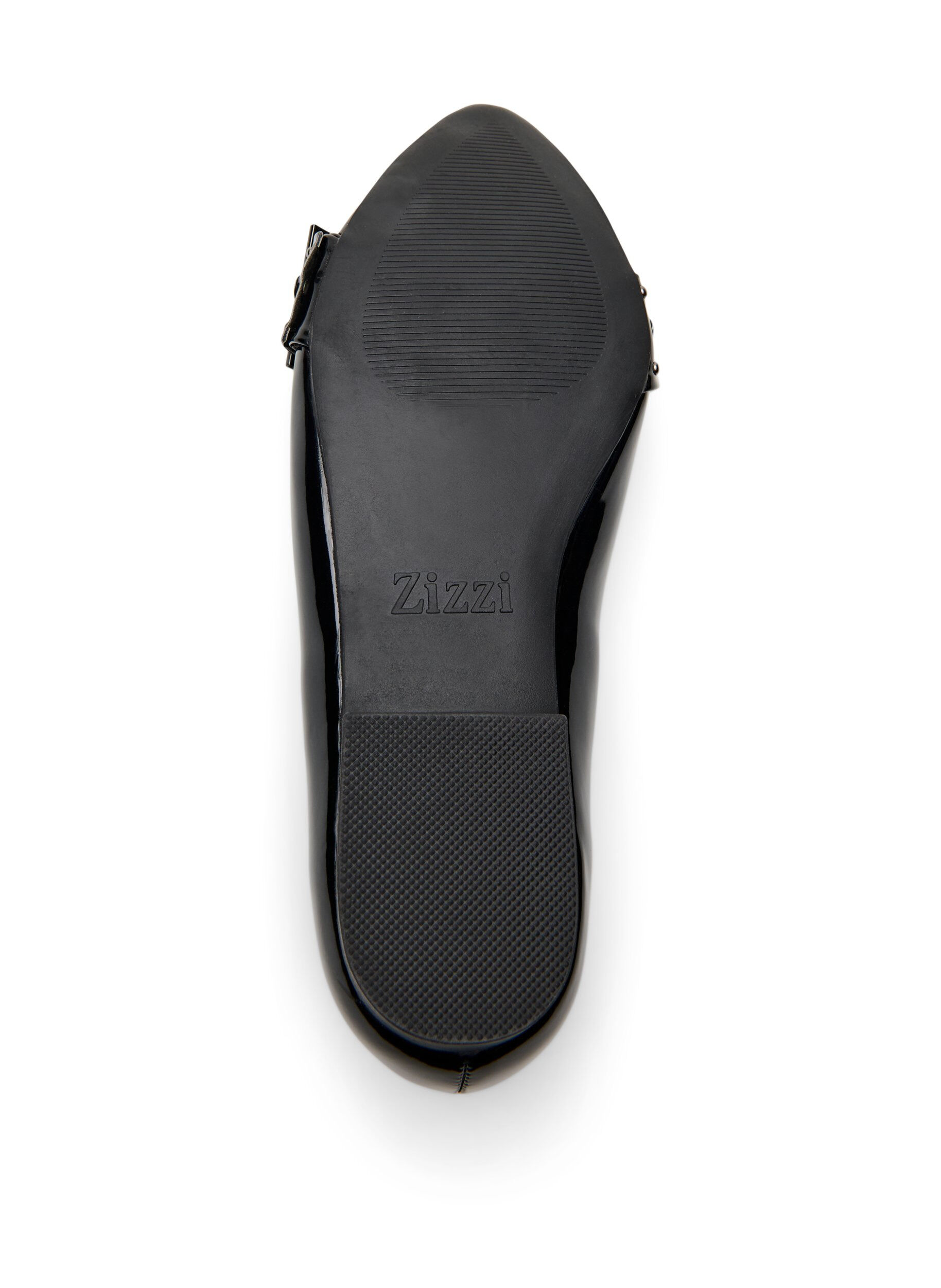 Zizzi Wide fit - Ballerina med stropp og studs, Svart, Packshot image number 4