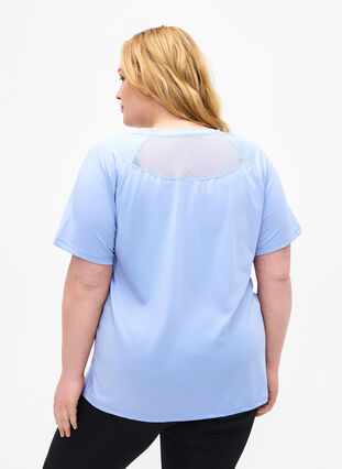 Trenings-T-skjorte med nettingrygg, Zen Blue, Model image number 1