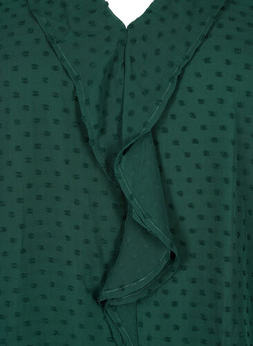Bluse med volanger og prikkete tekstur, Scarab, Packshot image number 2