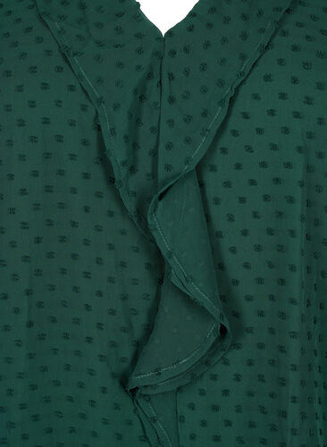 Bluse med volanger og prikkete tekstur, Scarab, Packshot image number 2