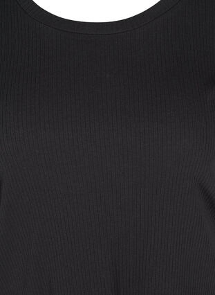 T-skjorte i et ribbet materiale , Black, Packshot image number 2