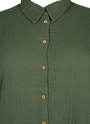 Kortermet skjorte med knapper, Thyme, Packshot image number 2