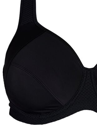 Zizzi CORE, HIGH SUPPORT WIRE BRA - Sportsbh med bøyle, Black, Packshot image number 2