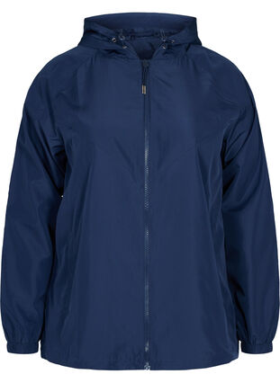 Justerbar kort jakke med hette, Navy Blazer, Packshot image number 0