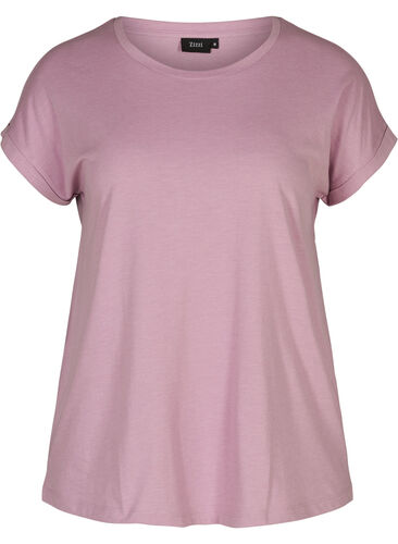 T-skjorte i bomullsmiks, Lavender Mist Mel., Packshot image number 0