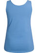 Ensfarget basic topp i bomull, Blå, Packshot image number 1