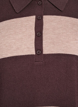Zizzi Strikkeplagg med krage, Seal Brown Comb, Packshot image number 2