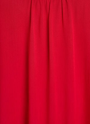 Zizzi Ensfarget kjole i viskose med stropper, Rød, Packshot image number 2