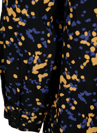 Zizzi Tunika med FLASH-trykk og lange ermer, Black Splash AOP, Packshot image number 4