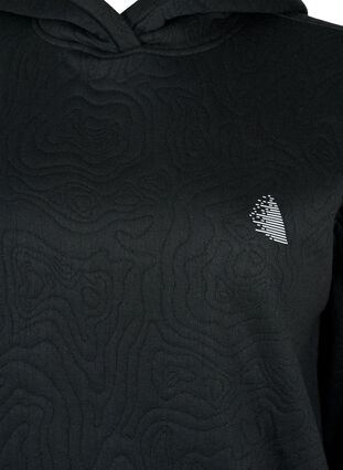 Sporty genser med hette, Black, Packshot image number 2