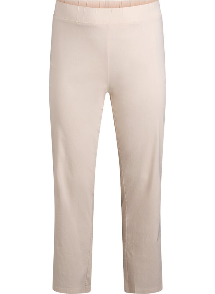 Elastisk bukse i viskose, Beige, Packshot image number 0
