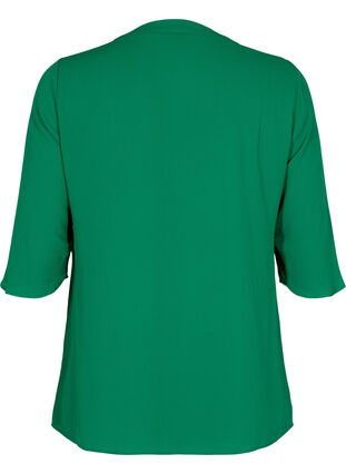 Bluse med 3/4 ermer og V-hals, Jolly Green, Packshot image number 1