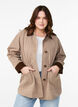 Vårjakke med kontrasterende cordfløyelsdetaljer, Desert Taupe, Model image number 0