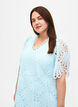 Heklet kjole med korte ermer, Delicate Blue, Model image number 2