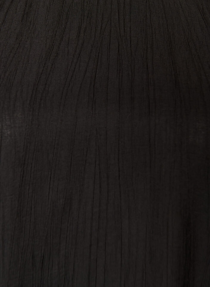 Kort kjole i viskose med ballongermer, Svart, Packshot image number 2