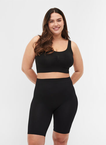 Sømløse sykkelshorts, Black, Model image number 0